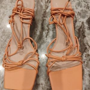 Elegant Orange Strappy Sandals